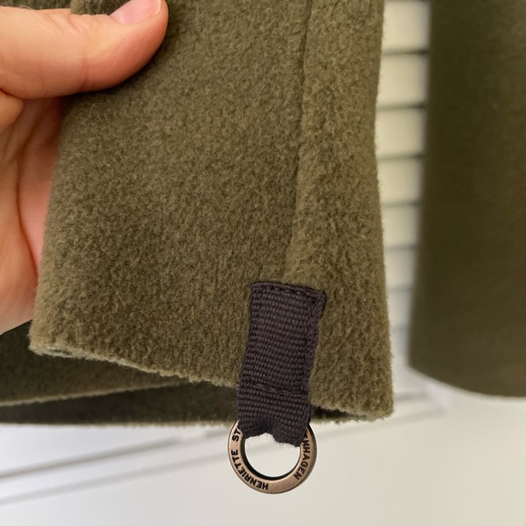 Henriette Steffensen Fleece Wrap Cardigan Tie Sweater with Hood | Green | XS - Picture 12 of 16